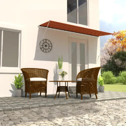 vidaXL Auvent rétractable 350x150 cm Orange et marron - TU