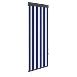vidaXL Store roulant d'extérieur 60x250 cm Bleu et blanc - TU