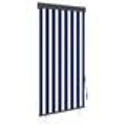 vidaXL Store roulant d'extérieur 80x250 cm Bleu et blanc - TU