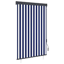 vidaXL Store roulant d'extérieur 120x250 cm Bleu et blanc - TU