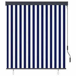 vidaXL Store roulant d'extérieur 140x250 cm Bleu et blanc