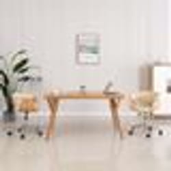 vidaXL Chaise pivotante à manger Crème Bois courbé et Similicuir