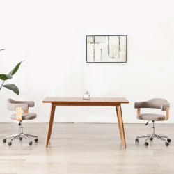 vidaXL Chaise pivotante à manger - Taupe
