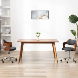 vidaXL Chaise pivotante à manger Noir Bois courbé et similicuir - TU