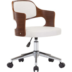 Vidaxl - Chaise pivotante à manger Blanc Bois courbé et similicuir