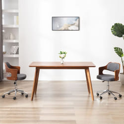 Chaise De Salle À Manger En Bois Droit En Bois Incurvé Et Différentes Couleurs Tissu Couleur : Gris