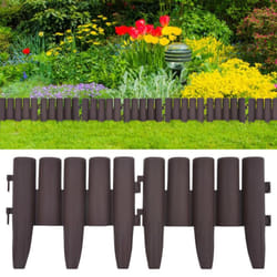 vidaXL Bordures de pelouse 36 pcs Marron 10 m PP - TU