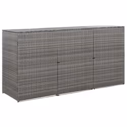 vidaXL Abri de poubelle triple Anthracite 229x78x120cm Résine tressée - TU