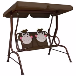 vidaXL Balancelle pour enfants Marron 115x75x110 cm Tissu - TU