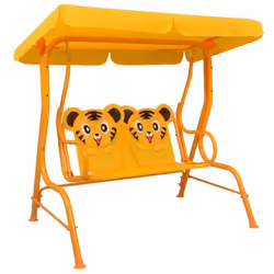 vidaXL Balancelle pour enfants Jaune 115x75x110 cm Tissu - TU
