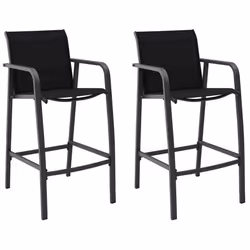 VidaXL 48117, Terrace, Acier, Textile, Noir, 110 kg, 540 mm, 635 mm