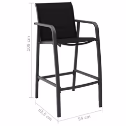 VidaXL 48117 chaise d'extérieur Terrace Acier, Textile Noir - Vue supplémentaire 7