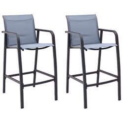 VidaXL 48118, Terrace, Acier, Textile, Gris, 110 kg, 540 mm, 635 mm
