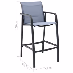 VidaXL 48118 chaise d'extérieur Terrace Acier, Textile Gris - Vue supplémentaire 7