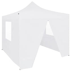vidaXL Tente de réception pliable avec 4 parois 3x3 m Acier Blanc - TU