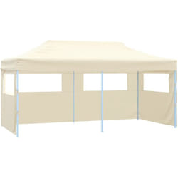 vidaXL Tente de réception pliable avec 4 parois 3x6 m Acier Crème