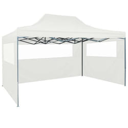 vidaXL Tente pliable de réception avec 3 parois 291x413x315 cm Blanc - TU