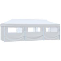 Vidaxl - Tente de réception escamotable avec 8 parois 3 x 9 m Blanc