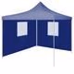 vidaXL Tente de réception pliable avec 2 parois 2x2 m Acier Bleu - TU