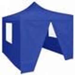 vidaXL Tente de réception pliable avec 4 parois 2x2 m Acier Bleu - TU