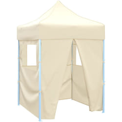 vidaXL Tente de réception pliable avec 4 parois 2x2 m Acier Crème - TU