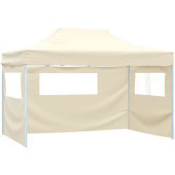 Vidaxl - Tente de réception pliable avec 3 parois 3x4 m Acier Crème