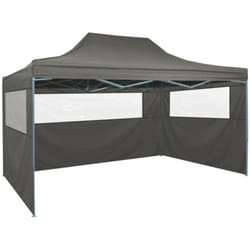 Vidaxl - Tente de réception pliable avec 3 parois 3x4 m Acier Anthracite