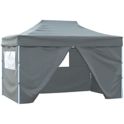 vidaXL Tente de réception pliable avec 4 parois 3x4 m Acier Anthracite