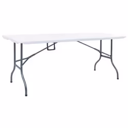 vidaXL Table pliable de jardin Blanc 180x72x72 cm PEHD - TU