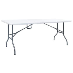 vidaXL Table pliable de jardin Blanc 180x72x72 cm PEHD - TU