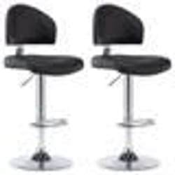vidaXL Tabourets de bar lot de 2 noir similicuir