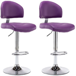 Vidaxl - Tabourets de bar lot de 2 violet similicuir