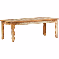 Cette table basse en bois de récupération de style antique est un accessoire attrayant et intemporel pour votre maison. Son d ...