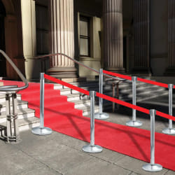 vidaXL Colonne avec bande de barrière d'aéroport Inox Argenté - TU