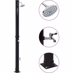 Profitez d'une douche chaude au bord de la piscine ou dans le jardin avec cette douche de piscine solaire pratique ! Elle uti ...