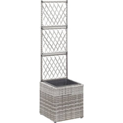 Vidaxl - Lit surélevé en treillis 1 pot 30x30x107 cm Résine tressée Gris