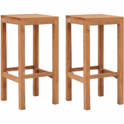Cet ensemble de tabourets de bar en bois de style colonial dégage un charme rustique et s'intègre parfaitement à votre intéri ...