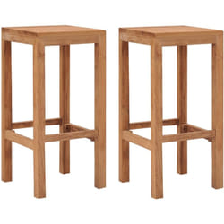 Vidaxl - Tabourets de bar lot de 2 bois de teck massif