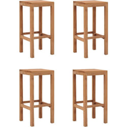 vidaXL Tabourets de bar lot de 4 bois de teck massif
