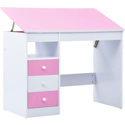 Vidaxl - Bureau pour enfants Inclinable Rose et blanc