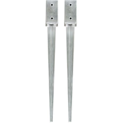vidaXL Piquets au sol 2 pcs Argenté 7x7x75 cm Acier galvanisé