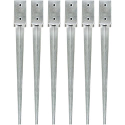 Vidaxl - Piquets au sol 6 pcs Argenté 7x7x75 cm Acier galvanisé