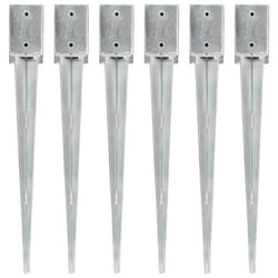 vidaXL Piquets au sol 6 pcs Argenté 9x9x75 cm Acier galvanisé - TU