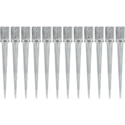 Vidaxl - Piquets au sol 12 pcs Argenté 9x9x75 cm Acier galvanisé