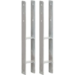 vidaXL Piquets de clôture 2 pcs Argenté 8x6x60 cm Acier galvanisé