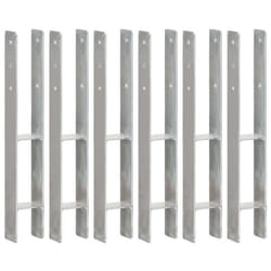 vidaXL Piquets de clôture 6 pcs Argenté 8x6x60 cm Acier galvanisé - TU