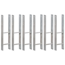 vidaXL Piquets de clôture 6 pcs Argenté 14x6x60 cm Acier galvanisé