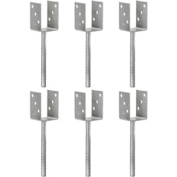 vidaXL Piquets de clôture 6 pcs Argenté 7x6x30 cm Acier galvanisé