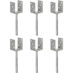Piquets de clôture 6 pcs Argenté 8x6x30 cm Acier galvanisé Vidaxl