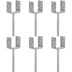 Piquets de clôture 6 pcs Argenté 9x6x30 cm Acier galvanisé Vidaxl